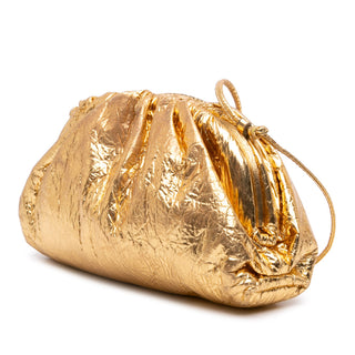 Bottega Veneta Metallic Crinkled Lambskin The Mini Pouch Crossbody