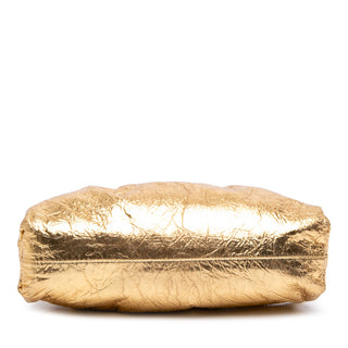 Bottega Veneta Metallic Crinkled Lambskin The Mini Pouch Crossbody