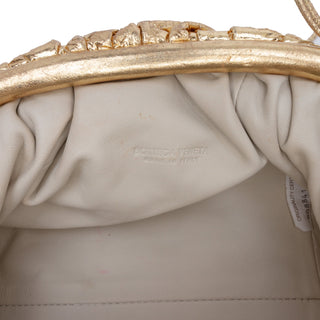 Bottega Veneta Metallic Crinkled Lambskin The Mini Pouch Crossbody