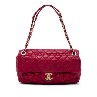 Chanel Large Quilted Iridescent Calfskin Coco Pleats Flap