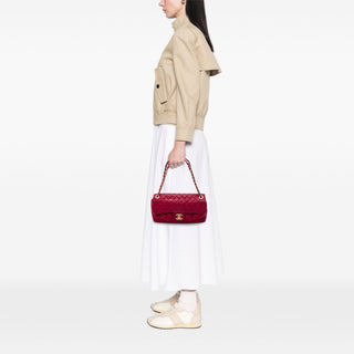 Chanel Large Quilted Iridescent Calfskin Coco Pleats Flap
