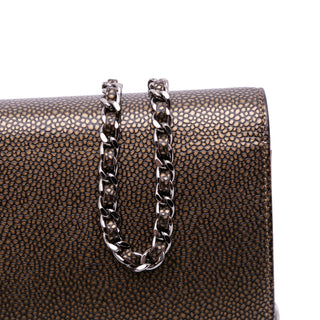 Chanel CC Metallic Caviar Wallet On Chain