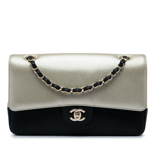 Chanel Medium Classic Bicolor Caviar and Iridescent Calfskin Double Flap