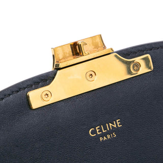 Celine Teen Embroidered Canvas and Calfskin Triomphe Crossbody