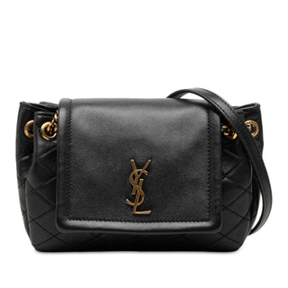 Saint Laurent Mini Quilted Lambskin Monogram Nolita Bag