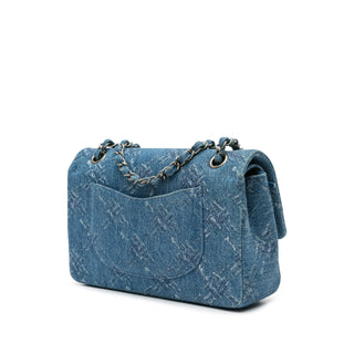 Chanel Medium Classic Printed Denim Double Flap