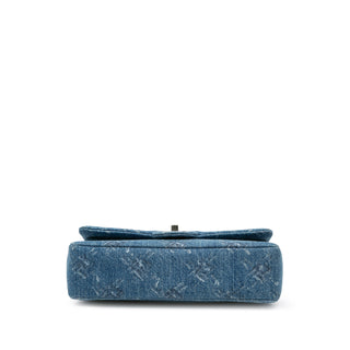 Chanel Medium Classic Printed Denim Double Flap