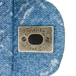 Chanel Medium Classic Printed Denim Double Flap