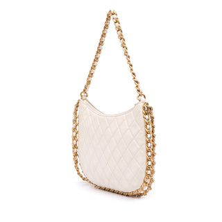 Chanel Large Shiny Crumpled Quilted Lambskin Trendy Chain Around Hobo