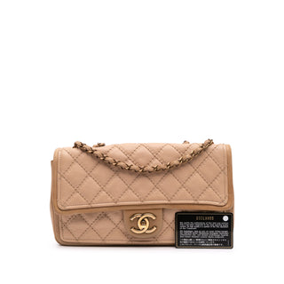 Chanel Medium Bicolor Calfskin Graphic Flap