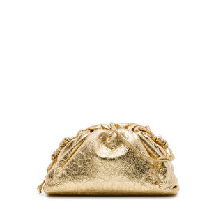 Bottega Veneta Metallic Crinkled Lambskin The Mini Pouch Crossbody