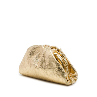 Bottega Veneta Metallic Crinkled Lambskin The Mini Pouch Crossbody