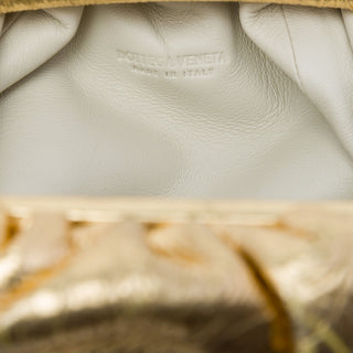 Bottega Veneta Metallic Crinkled Lambskin The Mini Pouch Crossbody