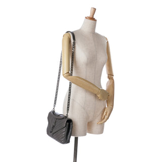 Ysl Medium Monogram Chevron Sheepskin College Bag