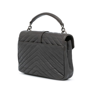 Ysl Medium Monogram Chevron Sheepskin College Bag