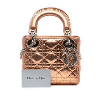 Dior Lady Mini Metallic Calfskin Cannage