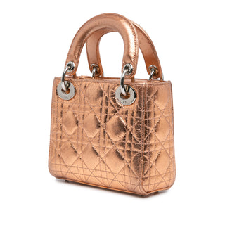Dior Lady Mini Metallic Calfskin Cannage