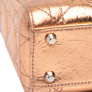 Dior Lady Mini Metallic Calfskin Cannage