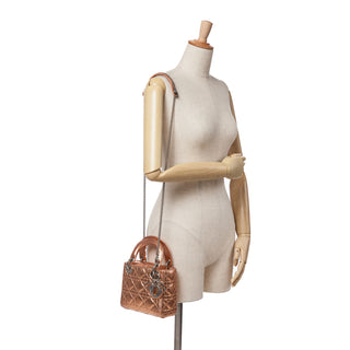 Dior Lady Mini Metallic Calfskin Cannage