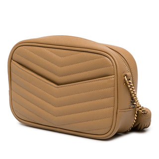 Saint Laurent Mini Chevron Grain de Poudre Monogram Lou Camera Bag