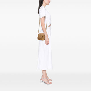 Saint Laurent Mini Chevron Grain de Poudre Monogram Lou Camera Bag