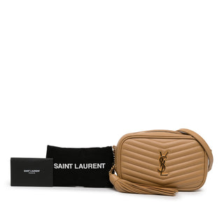 Saint Laurent Mini Chevron Grain de Poudre Monogram Lou Camera Bag