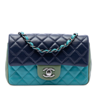 Chanel Mini Rectangular Classic Tricolor Lambskin Single Flap