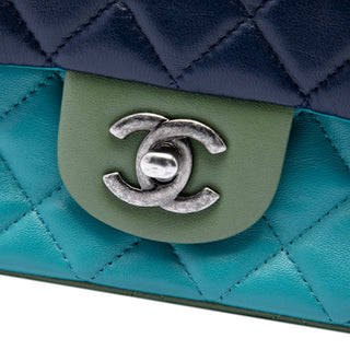 Chanel Mini Rectangular Classic Tricolor Lambskin Single Flap