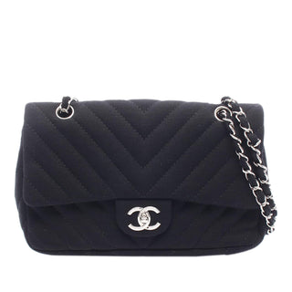 Chanel Medium Chevron Quilted Jersey Single Flap