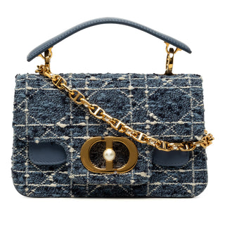 Dior Mini Tweed Cannage Jolie Top Handle Bag