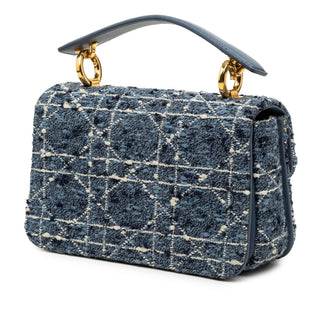 Dior Mini Tweed Cannage Jolie Top Handle Bag