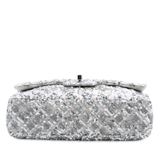 Chanel Medium Classic Satin and Sequin Single Flap