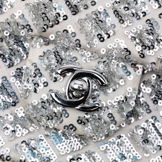 Chanel Medium Classic Satin and Sequin Single Flap