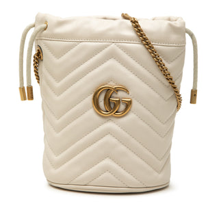 Gucci Small GG Marmont Matelasse Calfskin Bucket Bag