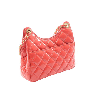 Chanel Small Shiny Crumpled Calfskin Wavy CC Hobo