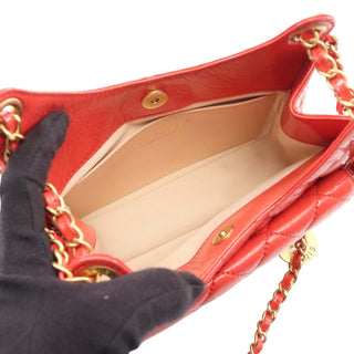 Chanel Small Shiny Crumpled Calfskin Wavy CC Hobo
