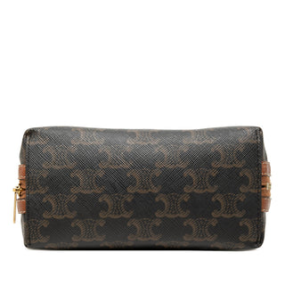 Celine Triomphe Coated Canvas Embroidered Logo Clutch On Chain