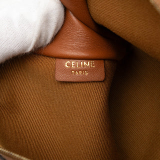 Celine Triomphe Coated Canvas Embroidered Logo Clutch On Chain