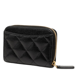 Chanel CC Quilted Caviar Zip Coin Purse