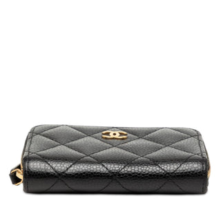 Chanel CC Quilted Caviar Zip Coin Purse