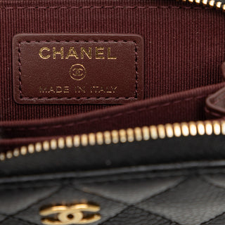 Chanel CC Quilted Caviar Zip Coin Purse