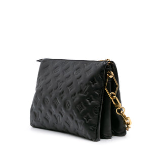 Louis Vuitton Monogram Embossed Puffy Lambskin Coussin PM