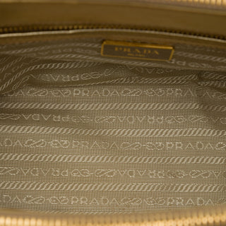 Prada Mini Metallic Saffiano Lux Galleria Double Zip Satchel