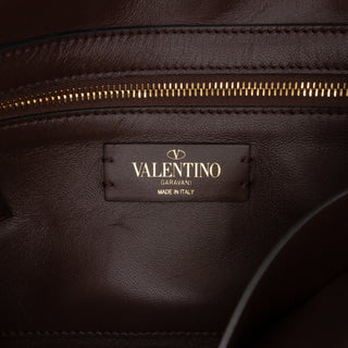 Valentino Medium Raffia Roman Stud Satchel
