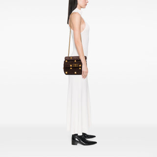 Valentino Medium Raffia Roman Stud Satchel