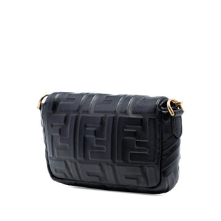 Fendi Mini Zucca Embossed Leather Baguette Satchel