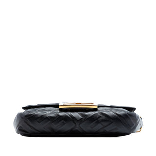 Fendi Mini Zucca Embossed Leather Baguette Satchel