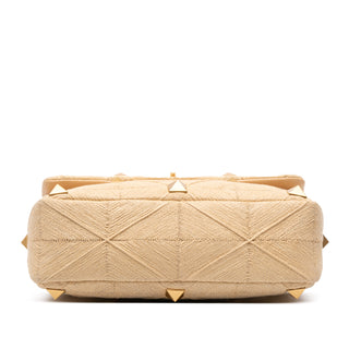 Bolsa Large Raffia Roman Stud Satchel