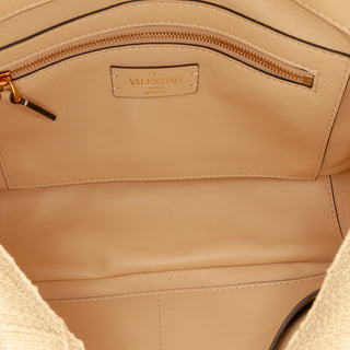 Bolsa Large Raffia Roman Stud Satchel