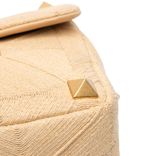 Bolsa Large Raffia Roman Stud Satchel